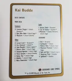 Kai Budde Magic The Gathering 1999 World Championships Master Deck 29576 - Image 2