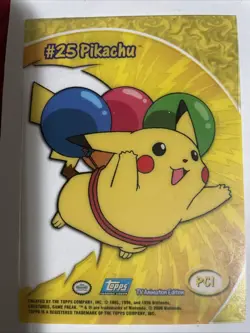 Topps Pokemon Clear Card #25 Pikachu TV Animation Card - Image 2
