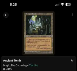 Ancient Tomb the List Reprints MTG Card in Near Mint Condition - Image 2