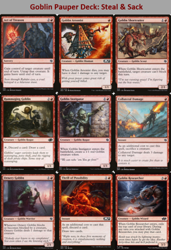 MTG Goblin Pauper Deck Steal & Sack - Casual 60 Magic Cards Red, Ready to Play! - Image 2