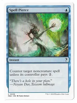 MTG Spell Pierce White Border Mystery Booster 2 (MB2) Common Card #0036 Unplayed - Image 1