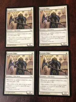 Leonin Elder X4 Mirrodin Ex Condition See Pics Front Back - Image 1