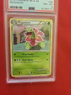 Pokemon: Meganium #26/123 Non-holo Rare HeartGold SoulSilver 2010 - PSA 8 - A5 - Image 10