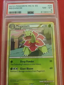 Pokemon: Meganium #26/123 Non-holo Rare HeartGold SoulSilver 2010 - PSA 8 - A5 - Image 13