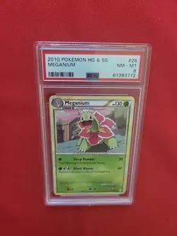 Pokemon: Meganium #26/123 Non-holo Rare HeartGold SoulSilver 2010 - PSA 8 - A5 - Image 28