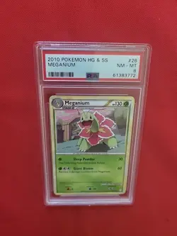 Pokemon: Meganium #26/123 Non-holo Rare HeartGold SoulSilver 2010 - PSA 8 - A5 - Image 4