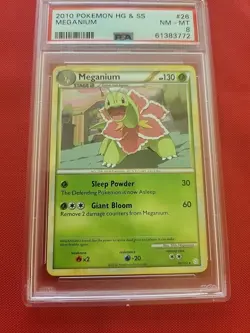 Pokemon: Meganium #26/123 Non-holo Rare HeartGold SoulSilver 2010 - PSA 8 - A5 - Image 7