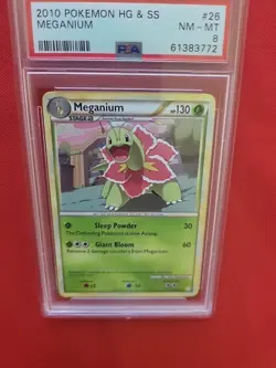 Pokemon: Meganium #26/123 Non-holo Rare HeartGold SoulSilver 2010 - PSA 8 - A5 - Image 9