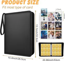 9 Pockets Trading Card Binder with 900 Double-Sided Pockets, PU Zipper Top Loade - Image 6