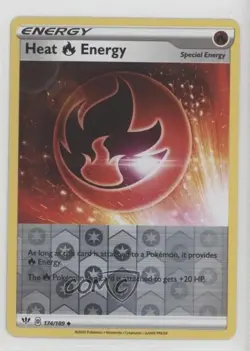 Heat R Energy Reverse Foil Pokémon Sword & Shield Darkness Ablaze #174 0d7t - Image 1