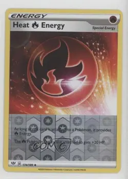 Heat R Energy Reverse Foil Pokémon Sword & Shield Darkness Ablaze #174 0d7t - Image 4