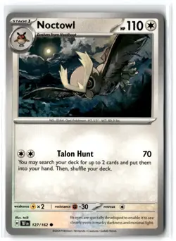 2024 Scarlet & Violet Series - Temporal Forces Noctowl #127 Common - Image 3