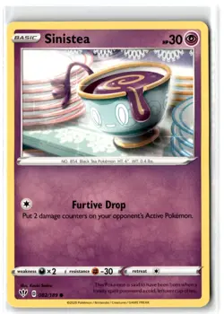 2020 Sword & Shield - Darkness Ablaze Sinistea #82 Basic/Common - Image 3