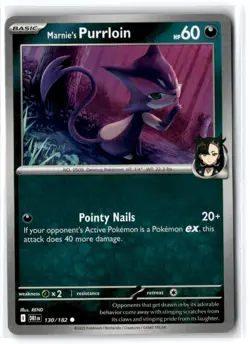 2025 Scarlet & Violet Series - Destined Rivals Marnie's Purrloin #130 Common - Image 3