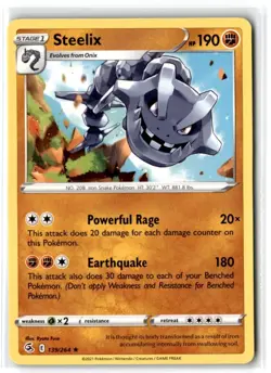 2021 Sword & Shield - Fusion Strike Steelix #139 Stage 1/Rare Holo - Image 1