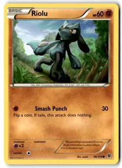 2016 XY - Fates Collide Riolu #46 Basic/Common - Image 1