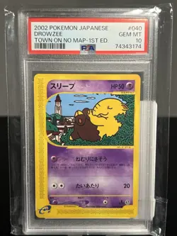 2002 Pokémon - The Town on No Map Japanese 1st Edition Drowzee #040 PSA 10 - Image 1