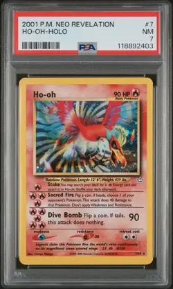 2001 Pokemon Neo Revelation #7 Ho-Oh Holo PSA 7 - Image 1