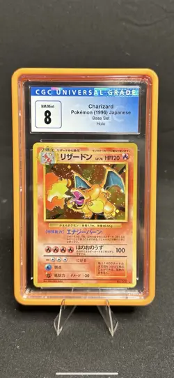 1996 Pokemon Japanese Base Set Holo Charizard #6 CGC/PSA 8 NM-MT - Image 1