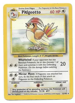 Pidgeotto 022/102 Base Set Regular Vintage Pokemon TCG WoTC - Image 3