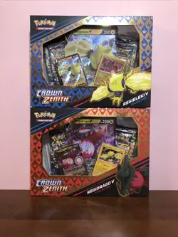 Pokémon Crown Zenith Regieleki V & Regidrago V Collection Box SEALED LOT OF 2 - Image 1