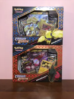 Pokémon Crown Zenith Regieleki V & Regidrago V Collection Box SEALED LOT OF 2 - Image 7