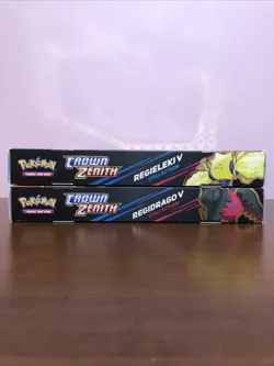 Pokémon Crown Zenith Regieleki V & Regidrago V Collection Box SEALED LOT OF 2 - Image 9