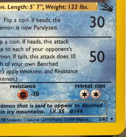 Pokemon TCG Vintage Articuno Unlimited Fossil 2/62 Holo Rare - Image 4