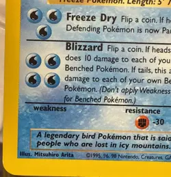 Pokemon TCG Vintage Articuno Unlimited Fossil 2/62 Holo Rare - Image 5