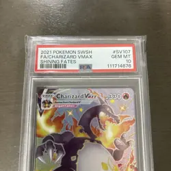CHARIZARD VMAX FA PSA 10 2021 POKEMON SWORD & SHIELD #SV107 SHINING FATES 8366 - Image 2