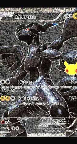 Zekrom Full Black and White Celebrations #114/114 Ultra Rare Pokemon Card T4-67 - Image 1