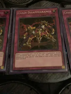 Yugioh 3x Chain Disappearance LCKC-EN094 Secret Rare 1st Ed LP - Image 2