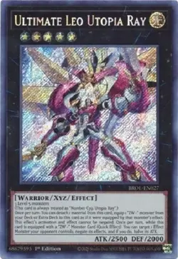 Yugioh - Ultimate Leo Utopia Ray - 1st Secret Rare NM - Free Holographic Card - Image 2