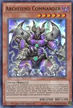 Yugioh - Archfiend Commander - Limited Edition Super Rare NM - Free Holo Card - Image 2