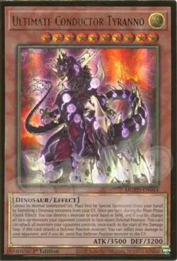 Yugioh - Ultimate Conductor Tyranno - 1st Ed Premium Gold Rare LP - Free Holo - Image 1