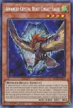 Yugioh - Advanced Crystal Beast Cobalt Eagle - 1st Secret Rare NM - Free Holo - Image 1