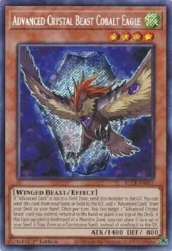 Yugioh - Advanced Crystal Beast Cobalt Eagle - 1st Secret Rare NM - Free Holo - Image 2