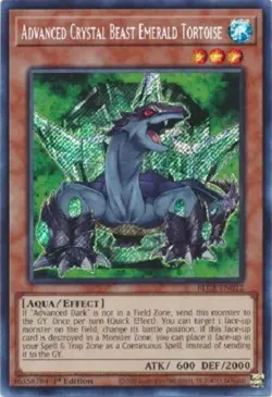 Yugioh - Advanced Crystal Beast Emerald Tortoise 1st Secret NM - Free Holo Card - Image 1