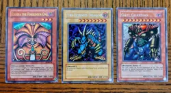 Yu-Gi-Oh! TCG Exodia, Tri-Horned Dragon & Gate Guardian Reprint 3 Card Bundle NM - Image 1