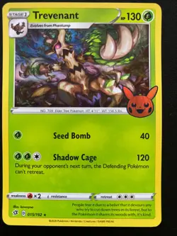 Trevenant Holo Trick or Trade Pokemon Card 015/192 - Image 1
