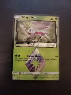 PokÃ©mon TCG Shaymin Prism Star Holo Card Sun & Moon Team Up 10/181 NM - Image 1