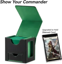 MTG Commander Card & Dice Storage Deck Box Fits 100 Double-Sleeved Waterproof - Image 2