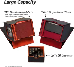 MTG Commander Card & Dice Storage Deck Box Fits 100 Double-Sleeved Waterproof - Image 3