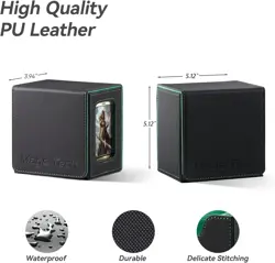 MTG Commander Card & Dice Storage Deck Box Fits 100 Double-Sleeved Waterproof - Image 4