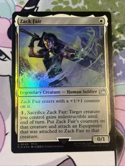 Zack Fair MTG Final Fantasy NM Uncommon U 0045 FFVII Human Legendary FOIL Card - Image 1