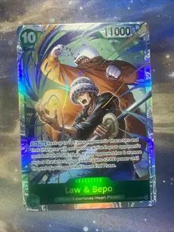 ST24-004 Law & Bepo  Super Rare English One Piece TCG Card ST24 Starter Deck And - Image 1