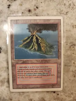MTG Volcanic Island Revised Edition Regular Rare Dual Land MP - Image 1