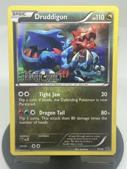 Pokemon TCG Druddigon 17/20 (Dragon Vault) Blister Exclusive Stamped Promo LP - Image 1