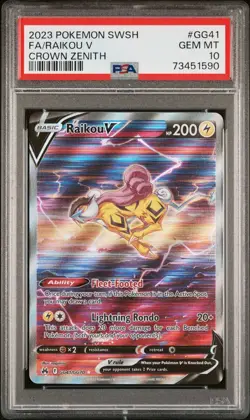 PSA 10 Pokemon Crown Z Entei V #GG36, Suicune V #GG38, Raikou V #GG41 - Image 5