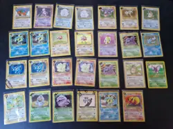 Pokemon Card Bundle x27 Holo Rare Fossil Jungle Base Set WOTC Heavily Played - Image 1